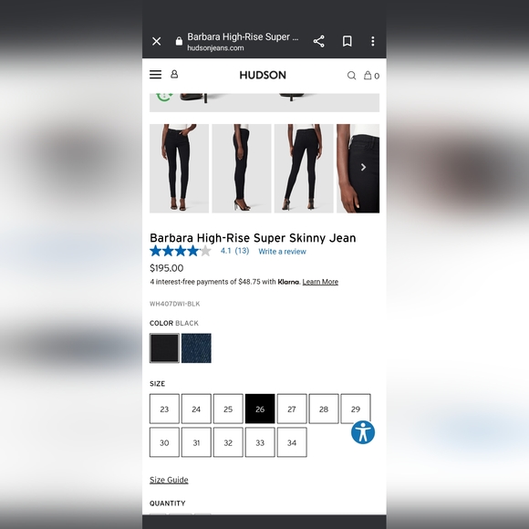 Hudson Barbara High Waist SPR Black Skinny Jean - Picture 6 of 6